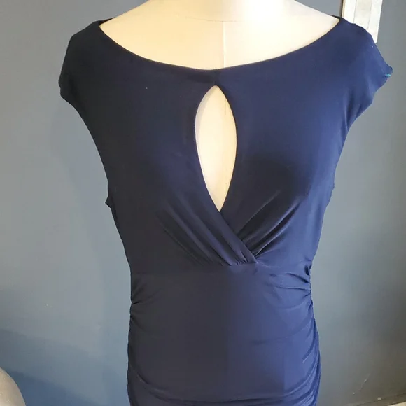 Lauren Ralph Lauren Elegant Navy Midi  Dress - Picture 3 of 12